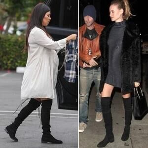 Stuart Weitzman Lowland Black Suede Over The Knee Boots Size 7M Timeless Classic